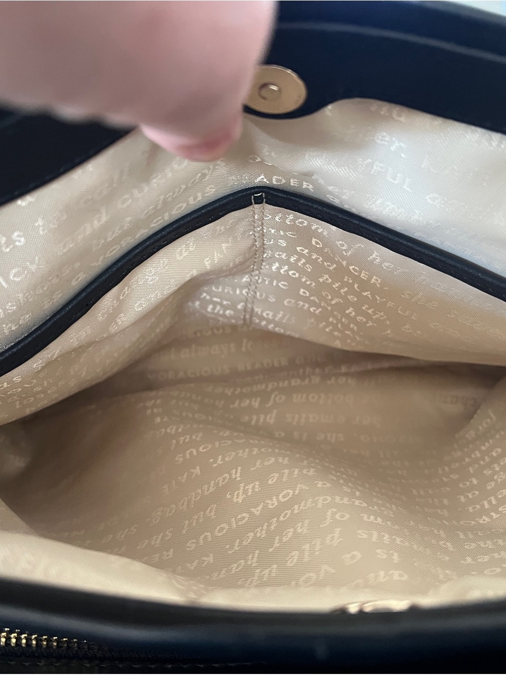 kate spade Black and Cream Leather Top-Handle Satchel - Picture 7 of 14